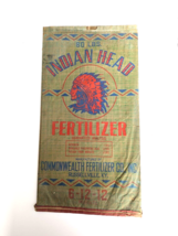 INDIAN HEAD FERTILIZER BAG - Commonwealth Fertilizer Co - Russellville KY - £8.12 GBP