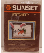 Sunset Designs Stitchery Kit Bashful Bunny 1983 Fits 5x7 Frame NEW - £10.13 GBP