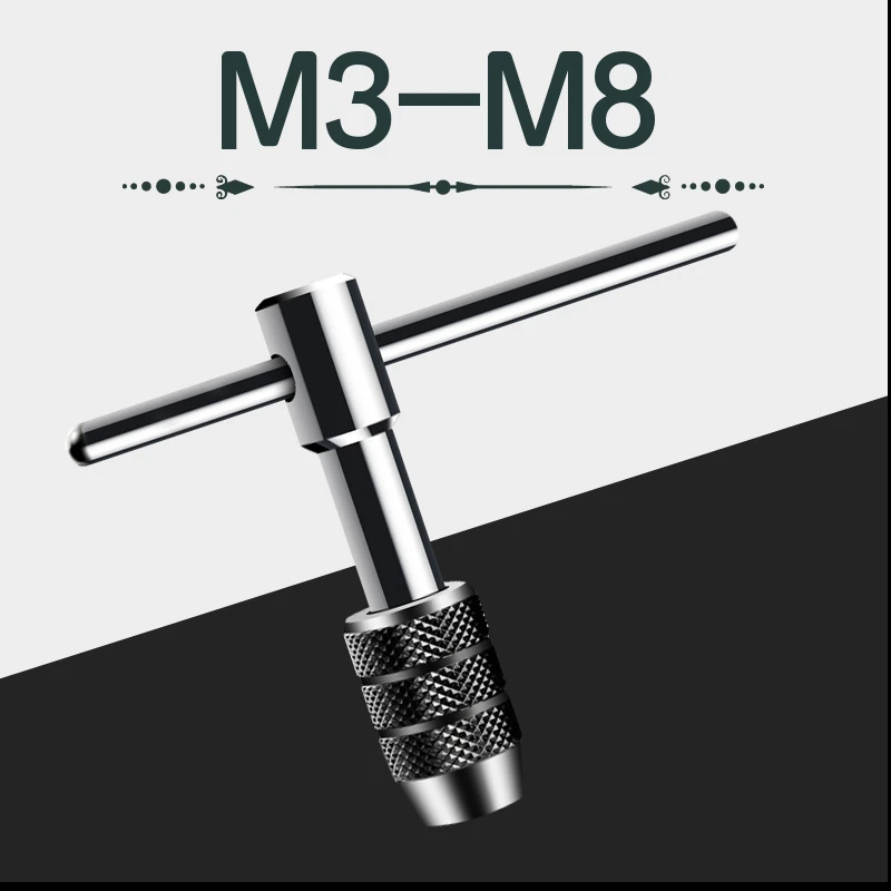 Adjustable T Type Tap Wrench Hand Tapping Tool Screw Thread Tap Holder M3-M6(1/8 - £138.17 GBP