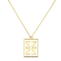 LO3684 - Gold Brass Chain Pendant with Epoxy  in White - $402.60 MXN