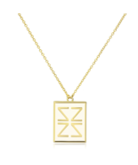 LO3684 - Gold Brass Chain Pendant with Epoxy  in White - $29.66 CAD