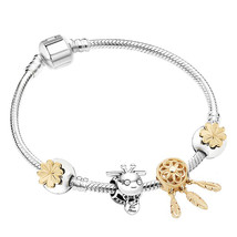 BAOPON 2021 New Friendship Crown Beads Charm Bracelet With Silver Color Chain Br - £14.38 GBP