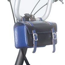 Leather Bag Compatible with Brompton Folding Bikes Black Blue Box-bl-Blue - $40.84