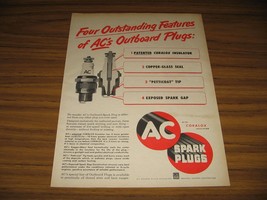 1952 Print Ad AC Outboard Motor Spark Plugs General Motors GM - £7.25 GBP