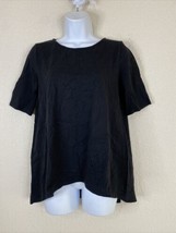 Madewell Womens Size S Black Knit Swing Tunic Shirt Elbow Sleeve Zippered Back - £8.19 GBP