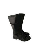 TEVA Womens Tall Riding Boots DE LA VINA Waterproof Leather Black Gray S... - $33.59