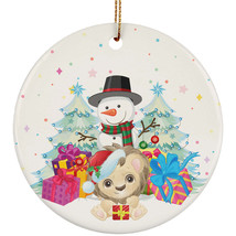 Cute Lion And Snowman Winter Ornament Christmas Gift Decor For Animal Lover - £11.90 GBP