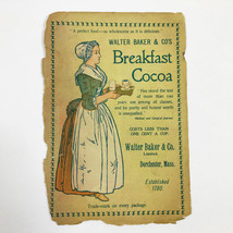 Vintage Walter Baker &amp; Co&#39;s Breadfast Cocoa Advertising Page Late 1800&#39;s - $244.06 MXN