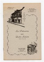 Les Patisseries aux Quatre Saisons Menu Royal Street New Orleans Louisiana 1950s - £116.85 GBP