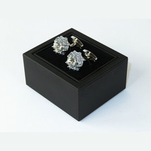 Mens Cufflinks by Vitorofolo for French Cuff Shirt V49-1 silver Plated,Crystal image 4