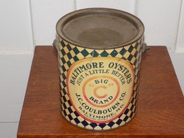 Vintage Baltimore Oysters Big C Brand one Gallon Empty Can - €505,27 EUR