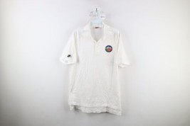 Vintage 80s Nike Mens Large Distressed Spell Out Collared Golf Polo Shirt White - £29.56 GBP