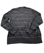 Bananas Republic Long Sleeved V Neck Navy Blue Multi Striped Size XL Swe... - $185.85 MXN