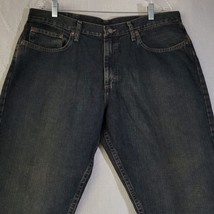 Wrangler Dark Wash Blue Denim Jeans Relaxed Fit Straight Leg Size 36x30 - £9.60 GBP