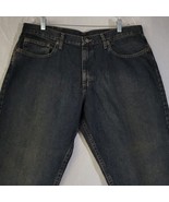 Wrangler Dark Wash Blue Denim Jeans Relaxed Fit Straight Leg Size 36x30 - $12.16