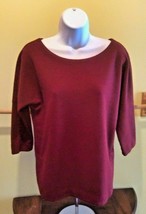 Rose and Olive 3/4 Sleeve Side Slit Burgundy Blouse Women&#39;s Size Small - £8.02 GBP