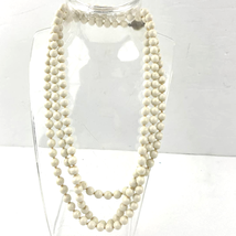 VTG Off White Beaded Long Necklace 52&quot;  - £11.48 GBP