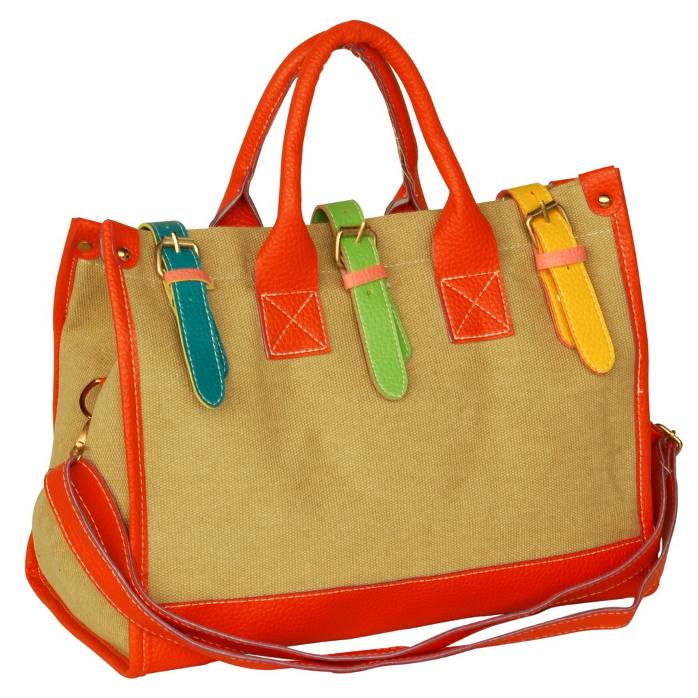 [Perfect Girl] Stylish Khaki Double Handle Handbag