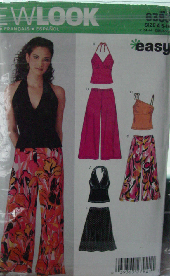 Pattern 6383 Young Women's sz 6-16 Halter Style Top, Wide Leg Pant - $6.99