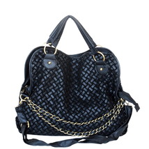 [Black Forest] Stylish Black Double Handle Bag Handbag - $26.99