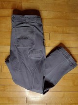 Duluth Flex Fire Hose Men&#39;s Gray Straight Leg Denim Jeans Size 42x32 - £11.70 GBP