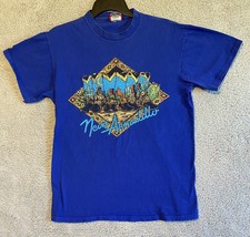 Vintage 90s Disney Neon Armadillo Saloon Blue T Shirt S/M Single Stitch - £22.20 GBP