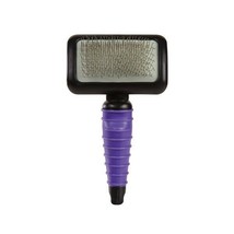 Purple Dog Grooming Ergonomic Slicker Pin Brush Groomers Tool Rubber Handle - £12.34 GBP