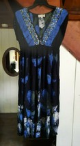Jessica Taylor Butterfly Print Rayon Gauze Maxi Dress NWOT Sz L - £27.86 GBP