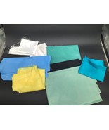 Lot of fabric scraps to yard pieces of satin, silk like fabrics. assorte... - $38.45 CAD