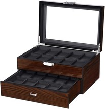 Bewishome Watch Box, 20 Slots Watch Case For Men - Luxury Watch, Brown Ssh04Y - £57.82 GBP