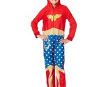 NWT Wonder Woman Girls Hooded Fleece Romper Sleeper Pajamas Halloween Co... - $10.99