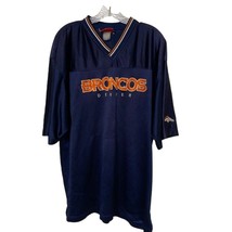 NFL Blue Denver Broncos Knit Jersey Shirt Men&#39;s Size 2XL Football Vintage - £15.01 GBP