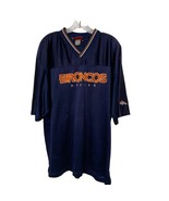 NFL Blue Denver Broncos Knit Jersey Shirt Men&#39;s Size 2XL Football Vintage - £14.94 GBP