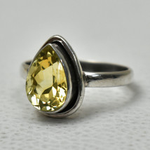 925 Sterling Silver Citrine Sz 2-14 Gold/Rose Gold Plated Ring Women RSV-1175 - £21.63 GBP+