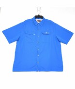 Habit Button Shirt Mens Large Blue Short Sleeve Vented Fishing Outdoor S... - €18,66 EUR