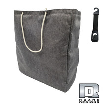 Roane Design Gray Collection Tote Bag &amp; Hook Combo 17&quot;L x 18 1/2&quot;H x 7 3/4&quot;W - £12.86 GBP