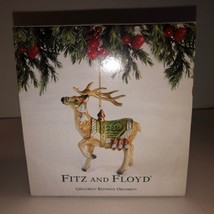 Fitz and Floyd Gregorian Reindeer Christmas Ornament Vintage 2001 5” Tall IOB - £23.56 GBP