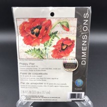 Dimensions Counted Cross Stitch Kit Poppy Pair Mini New Sealed - £7.05 GBP
