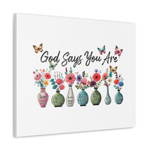 God Says You Are Bible Verse Canvas Christian Wall Art Ready to - £59.85 GBP+