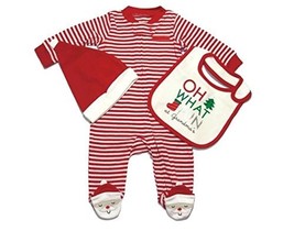 My First Christmas Fun at Grandma&#39;s Sleeper, Hat and Bib Set, Size 3 Months - $182.12 MXN