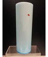 1960s Blue Cased Glass Vase 13.5” Cylinder Studio Vase Made in Italy or ... - £53.94 GBP