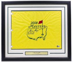 Gary Player Signed Framed 2018 Masters Golf Flag 61 74 78 52 Times Insc ... - £380.75 GBP