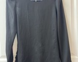 Everly Womens Small Black Sheer Dressy Black Blouse Long Sleeve - $11.99