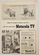 1951 Print Ad Motorola 17&quot; Console TV Family Watches New Television Set - $11.68