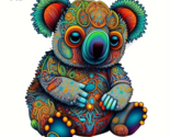 Handcrafted Wooden Koala Jigsaw Puzzle - New - Size A5 Small - £11.70 GBP