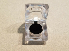 Clear Plastic Diamond Cut Ring Presentation Box Holder w/ Black Velvet I... - £7.78 GBP
