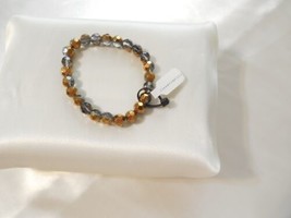 Charter Club 7” Bronze and Grey Glass Bead Stretch Bracelet Y493 - £5.79 GBP