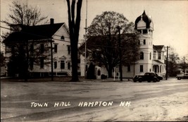Hampton New Hampshire Town Hall Vintage Rppc Postcard BK51 - £5.51 GBP