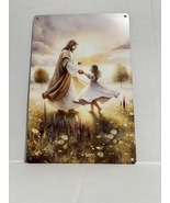Jesus Dancing With Gir In Field Aluminum Sign - $361.69 MXN