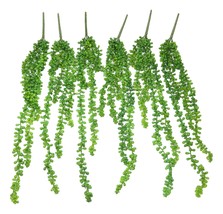 Pack of 6 Large Realistic Artificial Necklace Fern Succulents Plant Bota... - £82.32 GBP